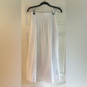 Calvin Klein White Smocked Waist Cotton Poplin Skirt size Medium NWT